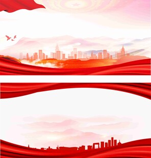 红色展板背景