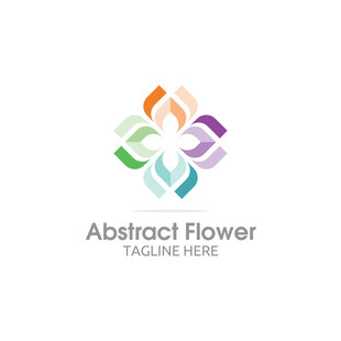 抽象花朵标志设计