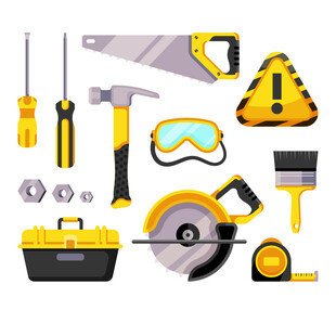 多样建筑施工工具展示