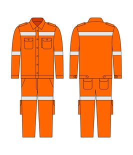 橙色反光条连体工作服设计