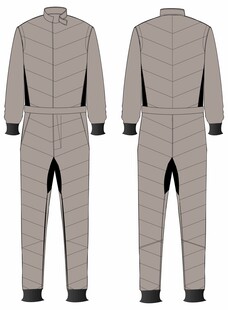男士连体工装服正反面展示