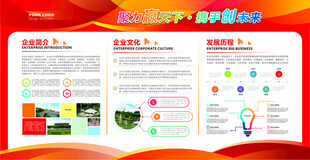 红色企业展板