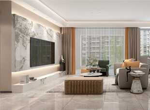 现代简约风客厅室内设计