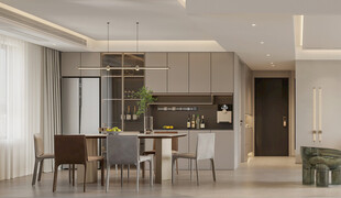 现代简约风开放式厨房餐厅