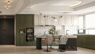 现代简约风厨房室内场景