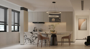 现代简约风开放式厨房空间