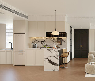 现代简约风开放式厨房空间