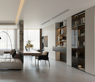 现代简约风开放式客厅空间