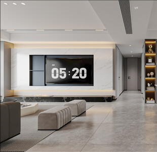 现代简约风客厅电视墙展示