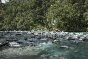 山间清澈溪流与嶙峋怪石