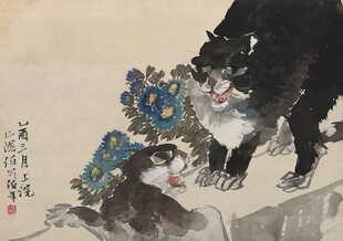双犬嬉戏图
