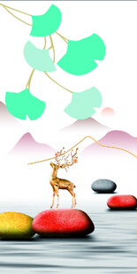 禅意山水间的灵动小鹿画册