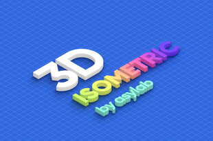 多彩3D特效字体     