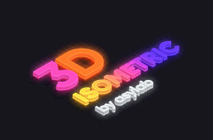 多彩3D特效字体     