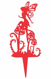 红色剪纸风仙女蛋糕插牌