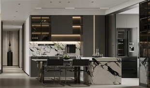 现代简约风开放式厨房空间