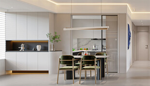 现代简约风开放式厨房餐厅