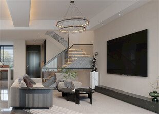 现代简约风客厅与楼梯设计