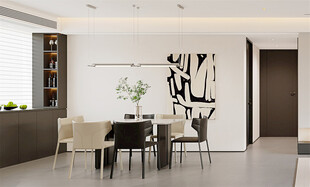 现代简约风格餐厅室内场景