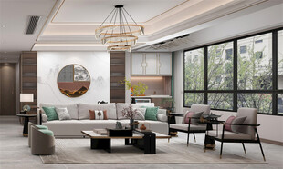 现代简约风客厅室内设计