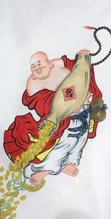 弥勒佛持宝欢乐图