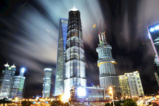 夜景摩天大楼群