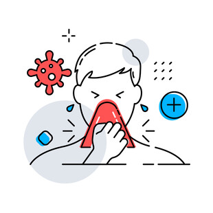 人物捂住口鼻防病毒 