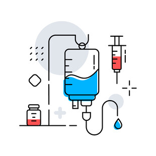 医疗输液场景插画