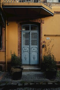 复古黄墙下的雅致入户门