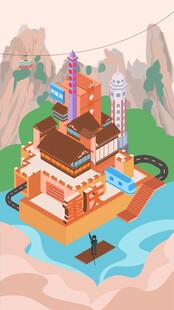 奇幻山水间的古风建筑景观