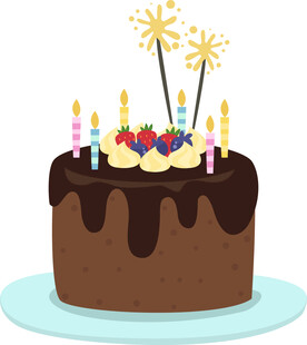 巧克力生日蛋糕插彩色蜡烛