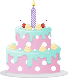 两层粉色生日蛋糕