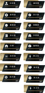 黑色金属质感门牌图片