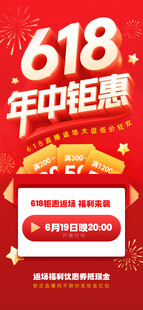 618年中钜惠促销海报