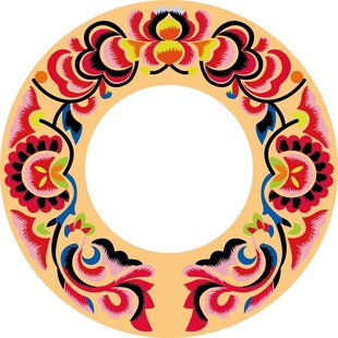 民族风圆形花纹装饰图案
