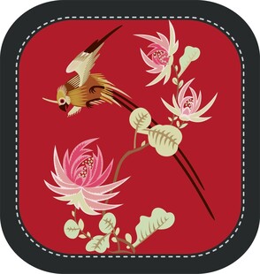 中式刺绣花鸟图案
