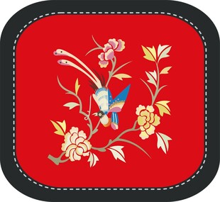 中式刺绣花鸟图案