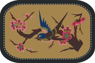 中式花鸟刺绣图案