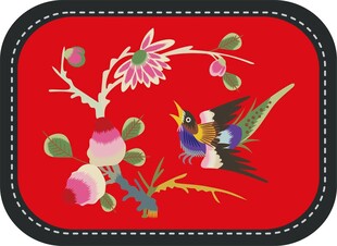 中式刺绣花鸟图案