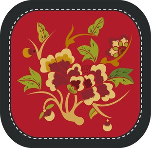 中式刺绣花卉图案