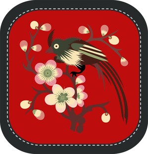 中式花鸟刺绣图案