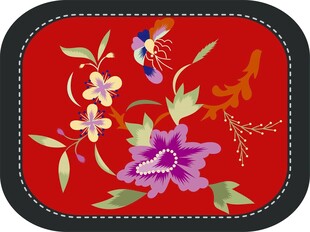 中式刺绣花卉图案