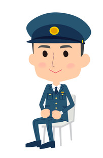 坐着的制服男士