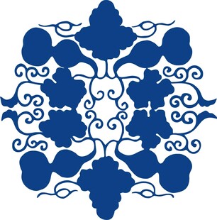 中式蓝白传统花纹图案
