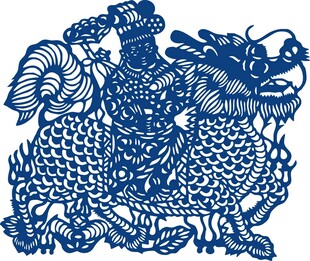 传统麒麟人物剪纸艺术