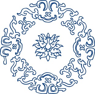中式传统圆形花纹图案
