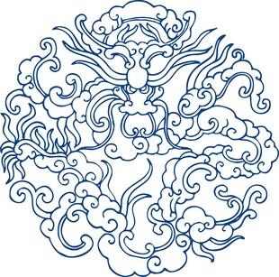 中式云纹祥龙传统图案