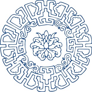 传统中式圆形花纹图案