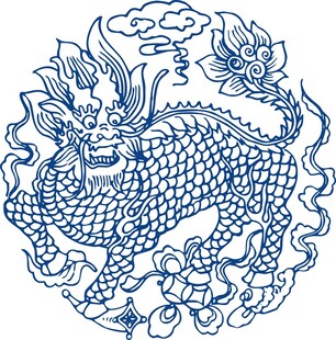青花瓷麒麟图案