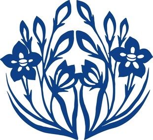 蓝白花卉图案设计